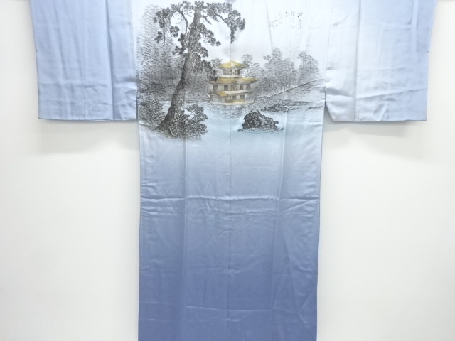 金閣寺模様男物長襦袢